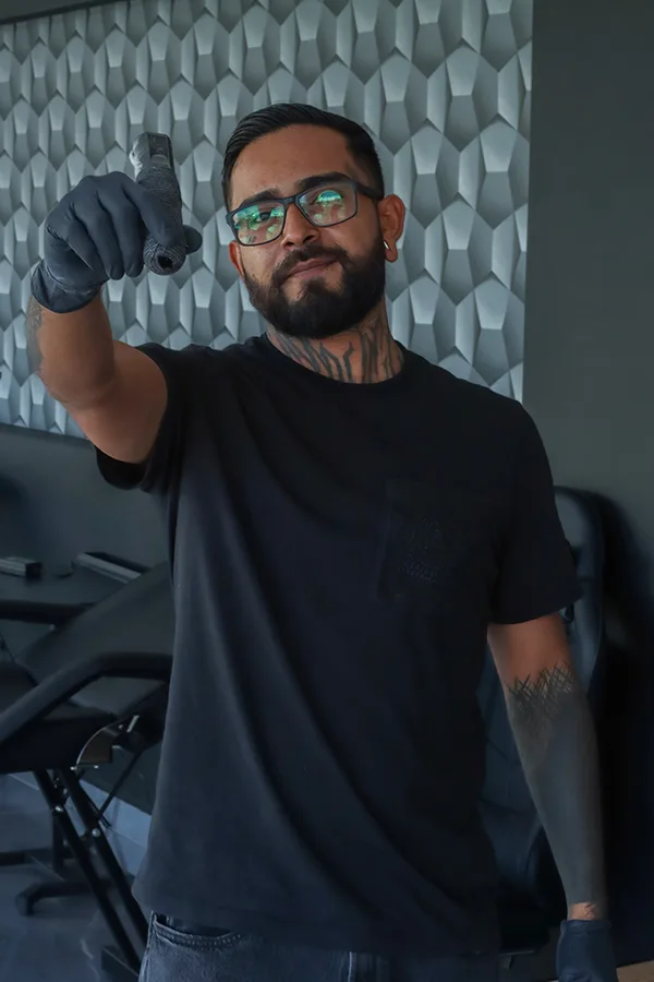 Ubaldo, tattoo artist in Cancun, part of the talented team at Ink Society Studio